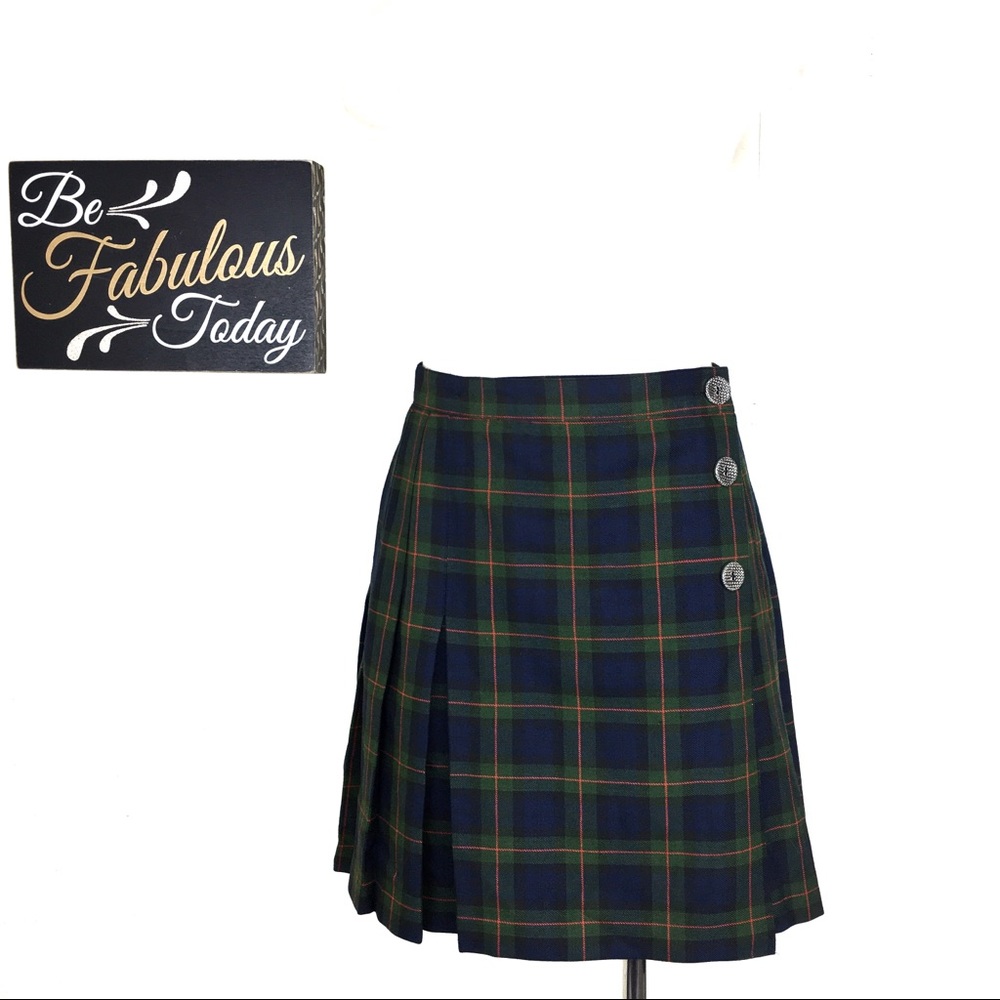 Vintage 90s Star C.C.C. Plaid Mini Skirt - Picture 2 of 6